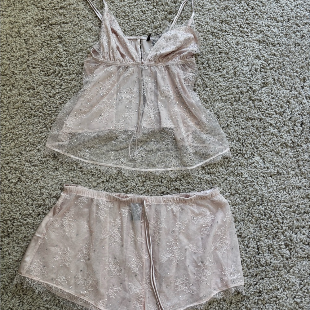 Victoria’s Secret Lace Embroidered Two-Piece Set